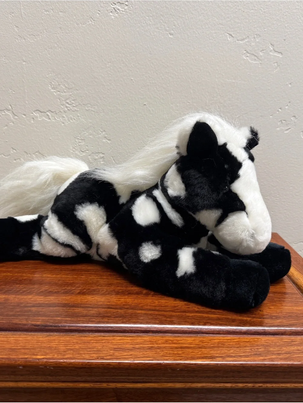 Aurora Black & White Pinto Paint Horse Plush